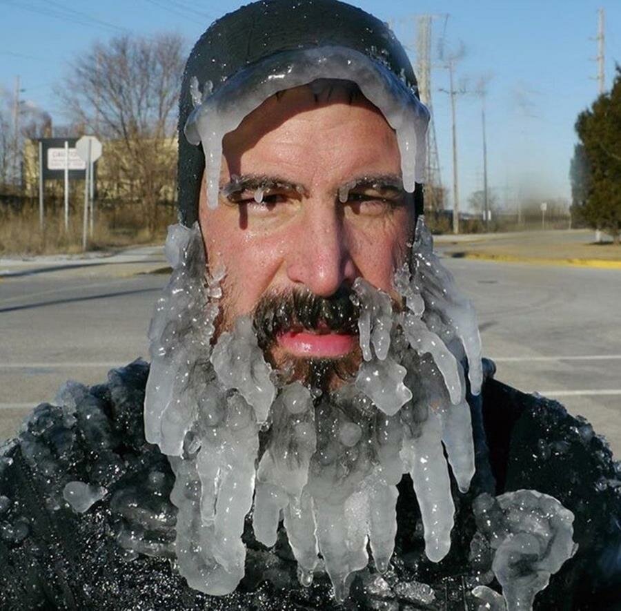 visage, glace, homme