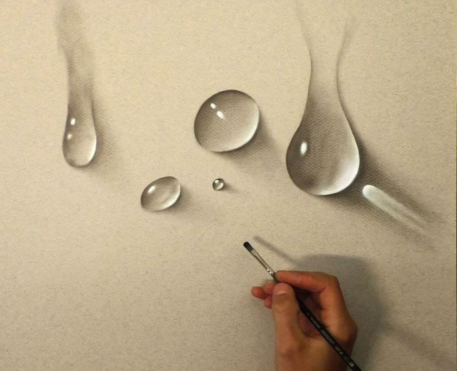 dessin, 3d, réaliste, stefan pabst, gouttes