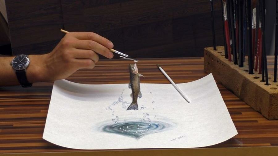 dessin, 3d, réaliste, stefan pabst, poisson