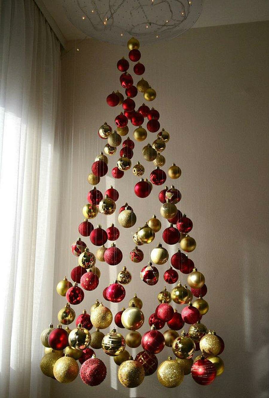 sapin de noël, original, boules de Noël