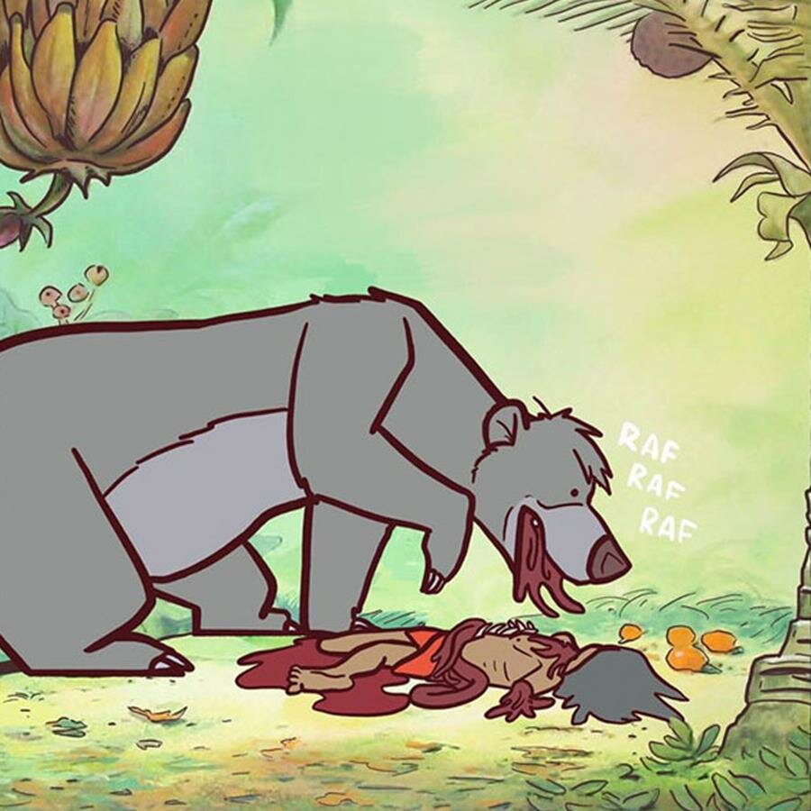 sanespazra, bd, disney, rÃ©inventÃ©es, rÃ©aliste, livre de la jungle