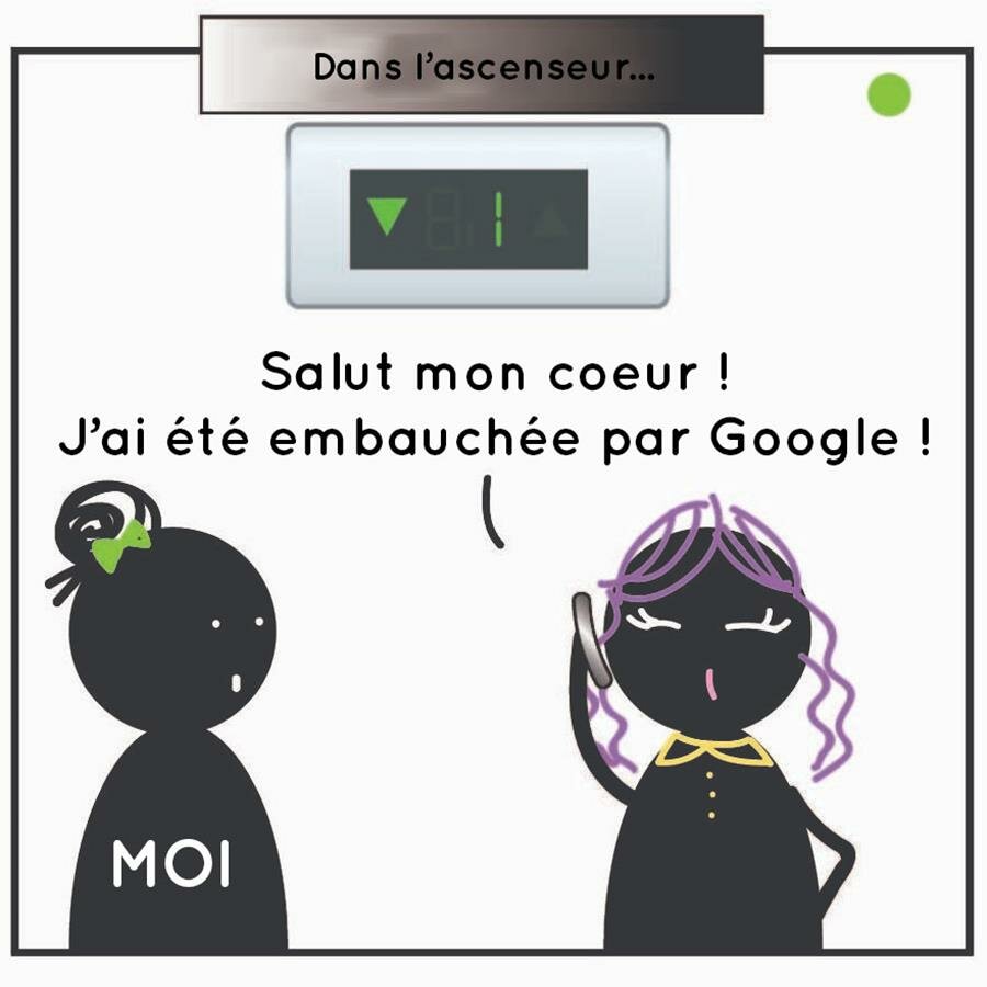 bd, conversation, ascenseur, google