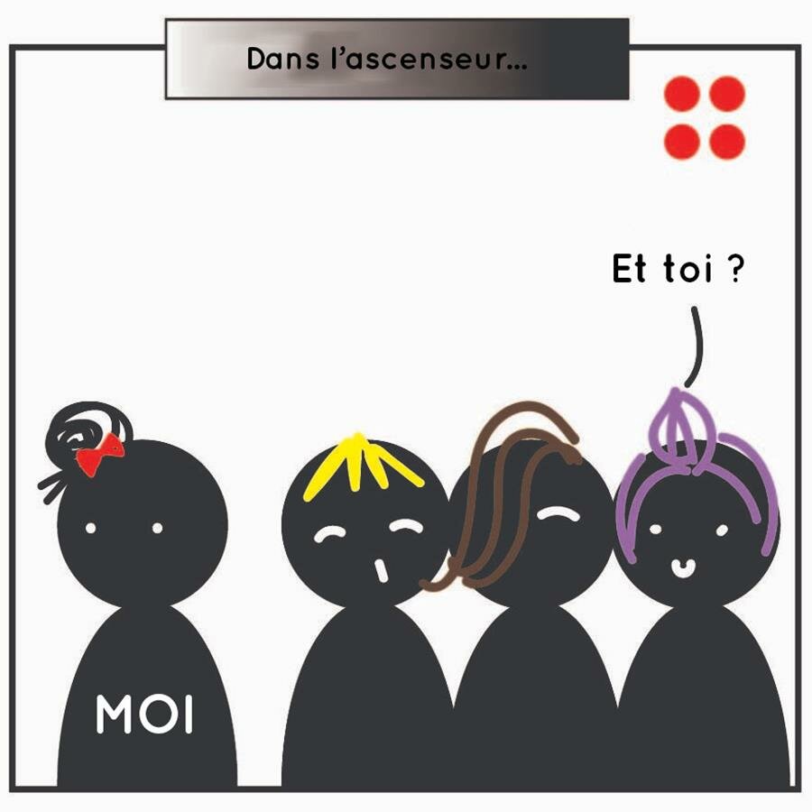 bd, conversation, ascenseur, repas midi