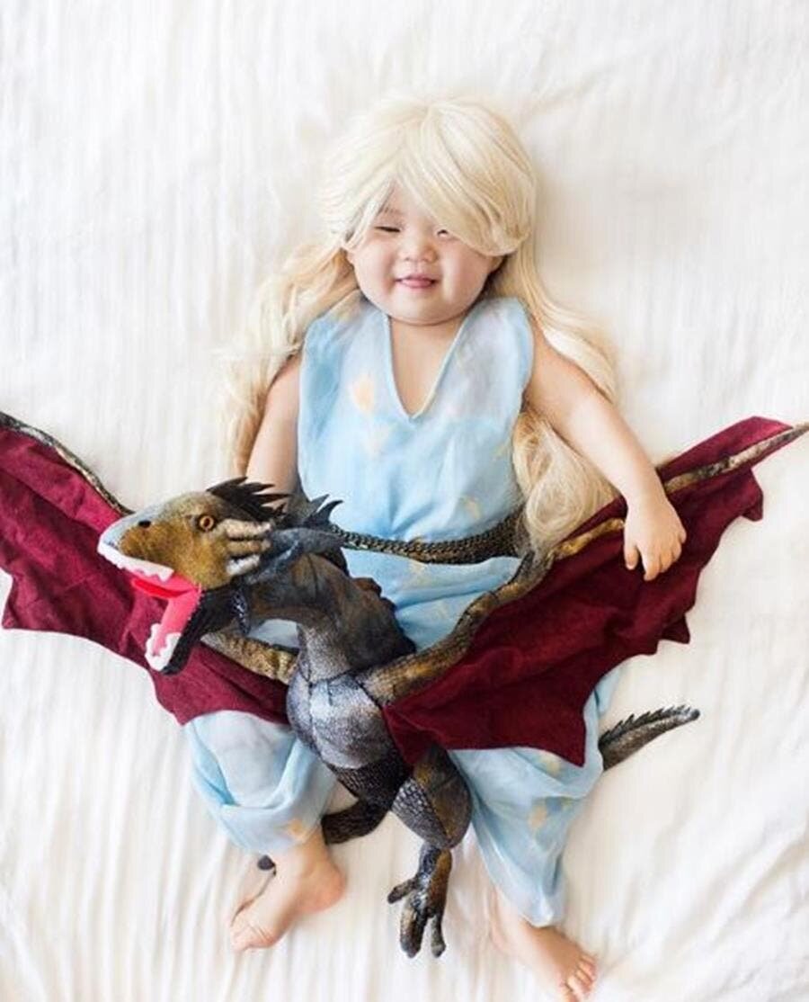 cosplay, bébé, endormi, daenerys