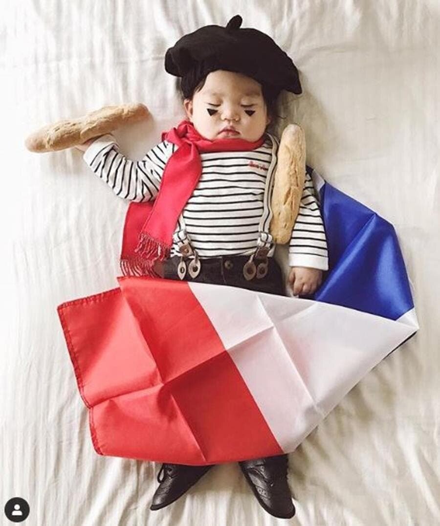 cosplay, bébé, endormi, français