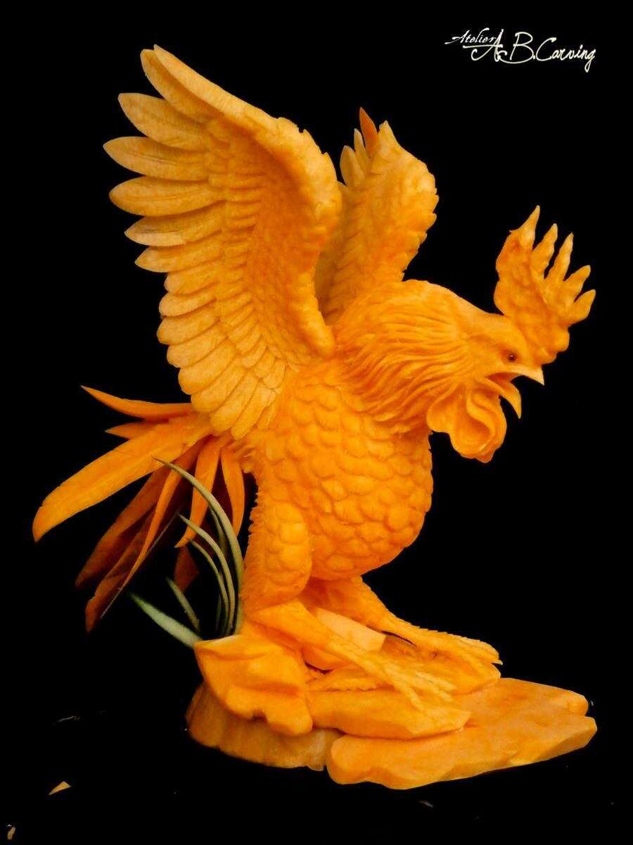 sculpture, citrouille, angel boraliev, oiseau