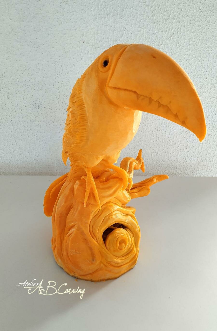 sculpture, citrouille, angel boraliev, oiseau