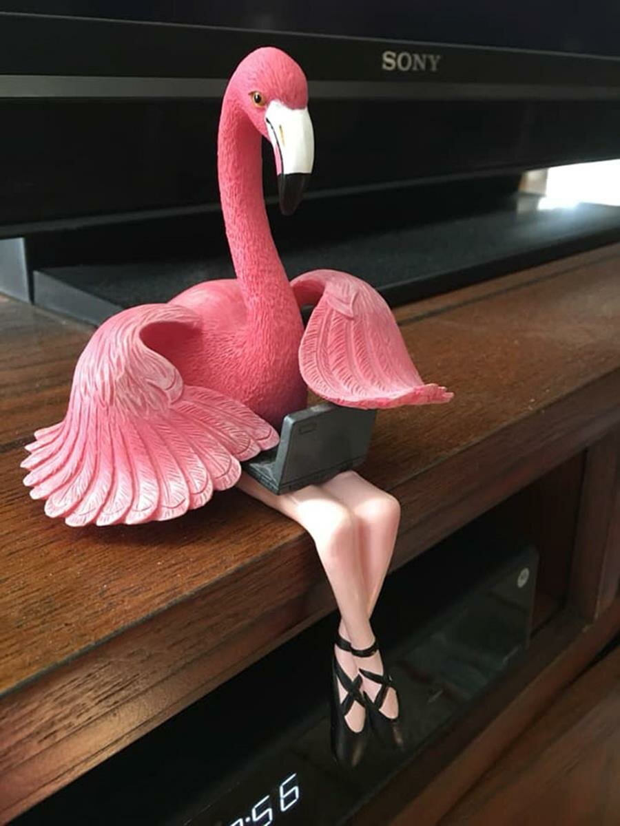 flamant rose, ballerine, statuette