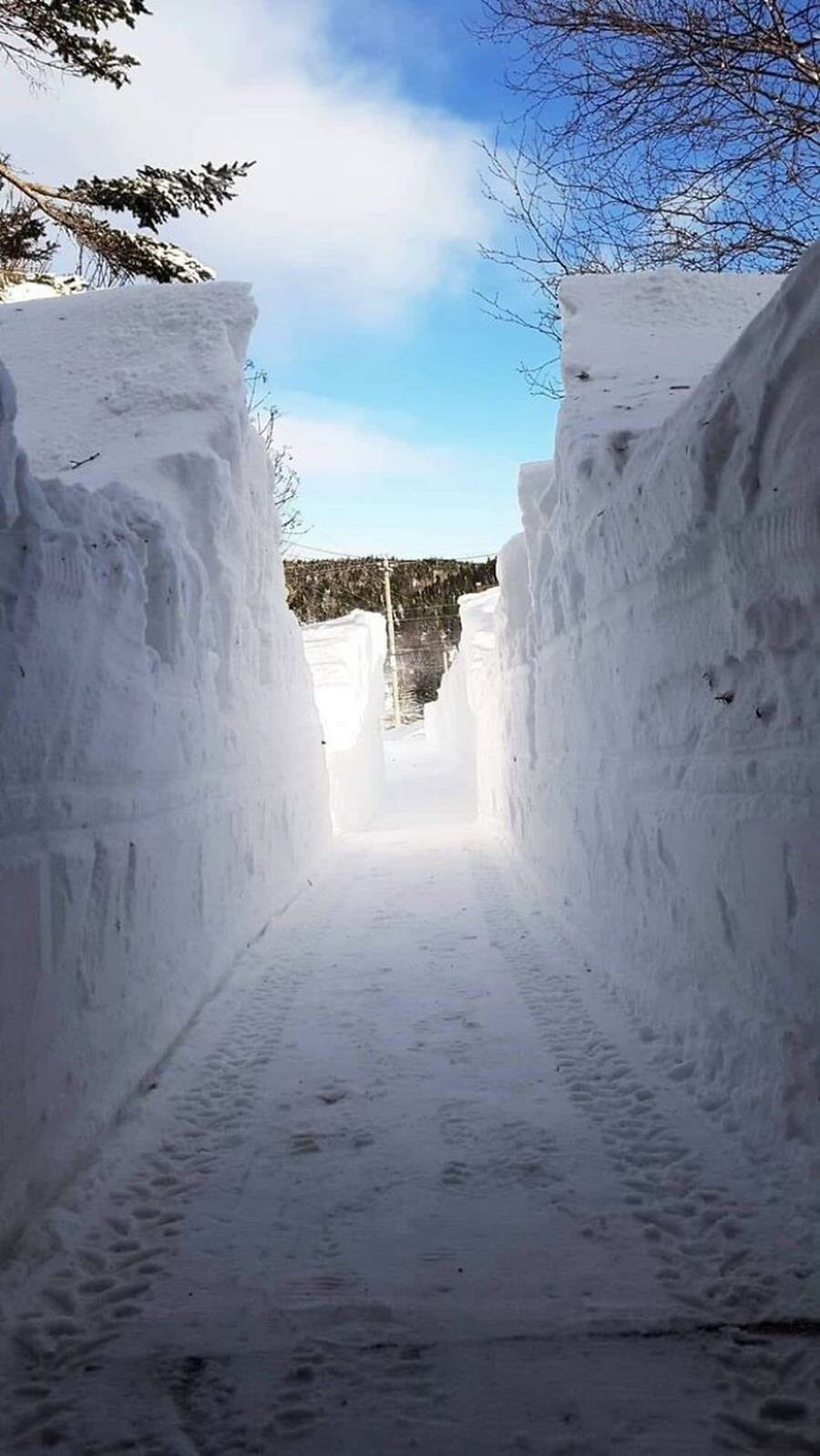 route, murs, neige