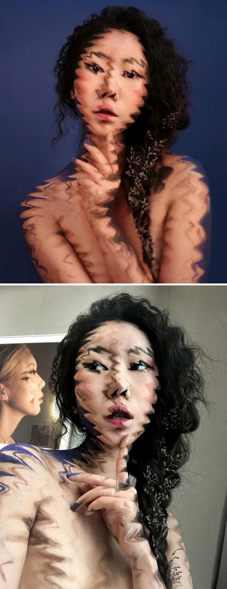 dain yoon, maquillage, illusion d'optique