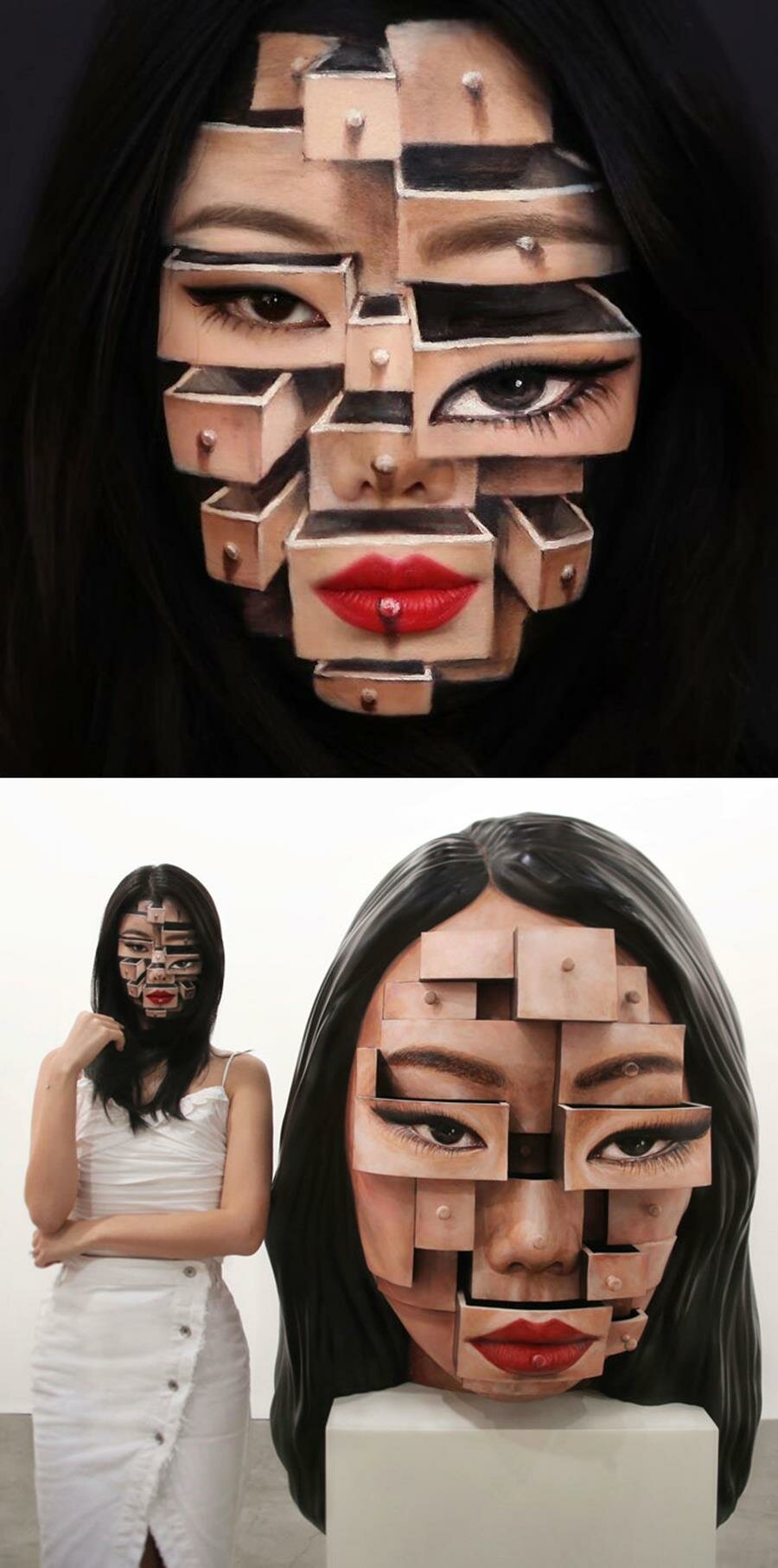 dain yoon, maquillage, illusion d'optique