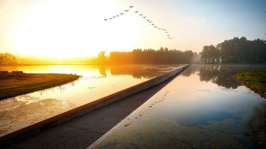 piste cyclable, lac, belgique