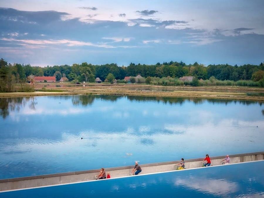 piste cyclable, lac, belgique