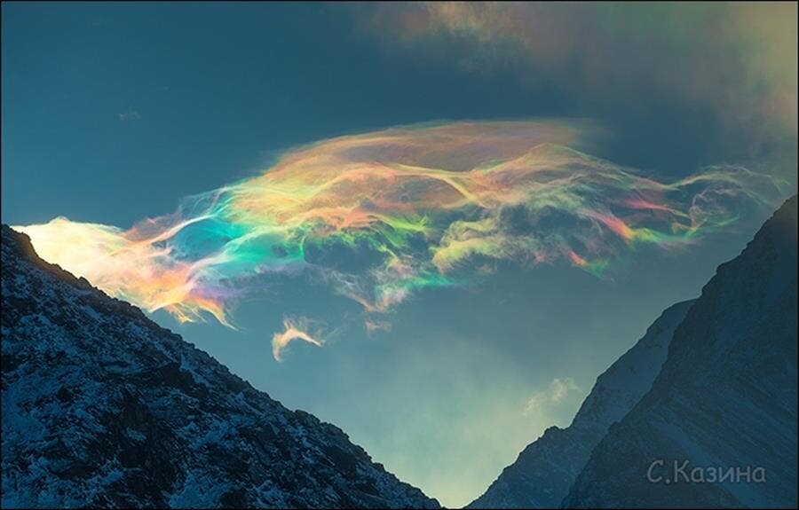 nuage iridescent, iridescent, nuage