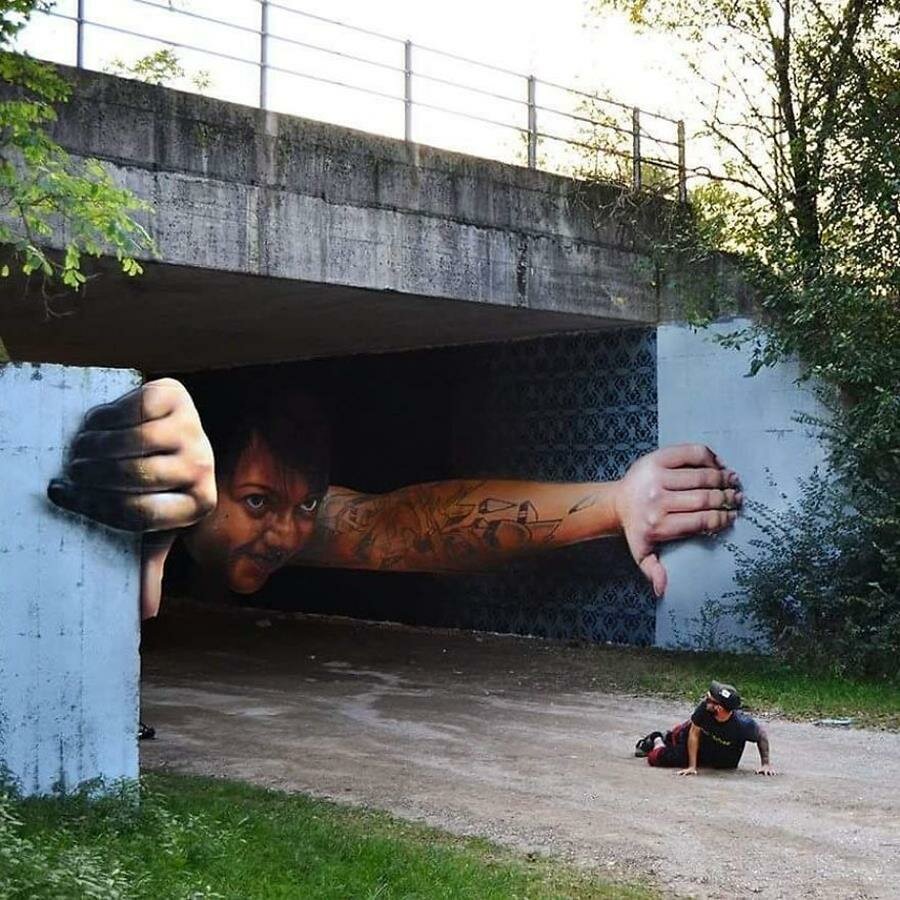 oeuvre, street-art, 3d, illusion