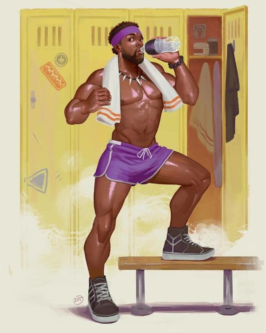 super-héros, pin-up, black panther