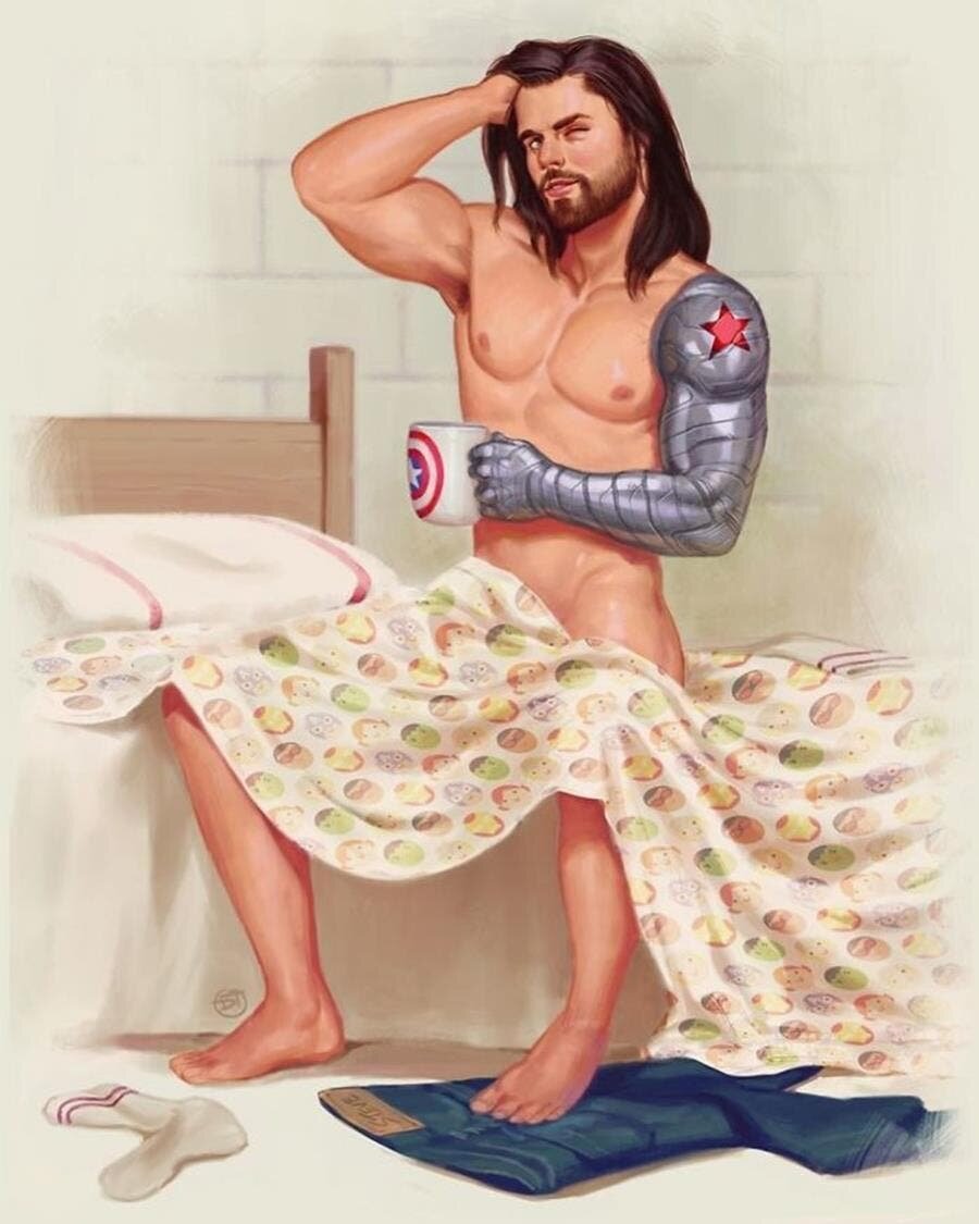 super-héros, pin-up, bucky barnes