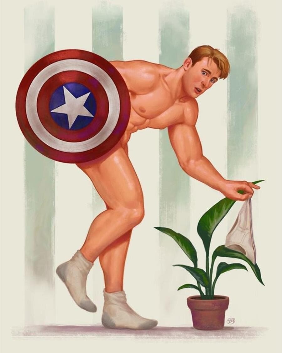 super-héros, pin-up, captain america