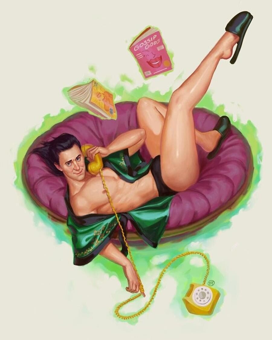 super-héros, pin-up, loki