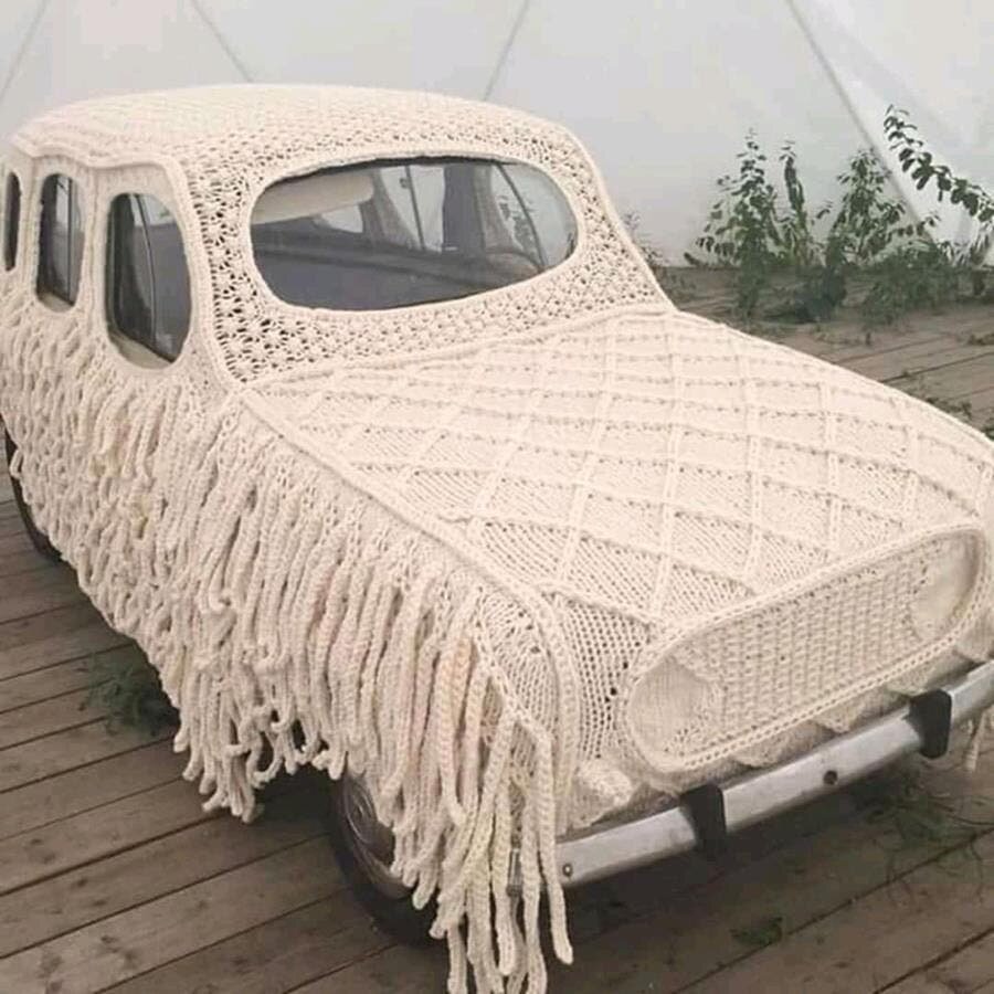 voiture, couverture, tricot