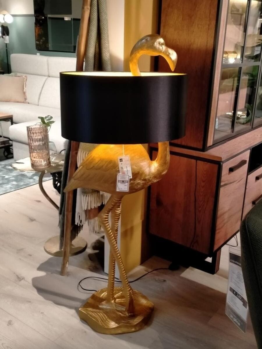 lampe, flamand, rose, noir, doré