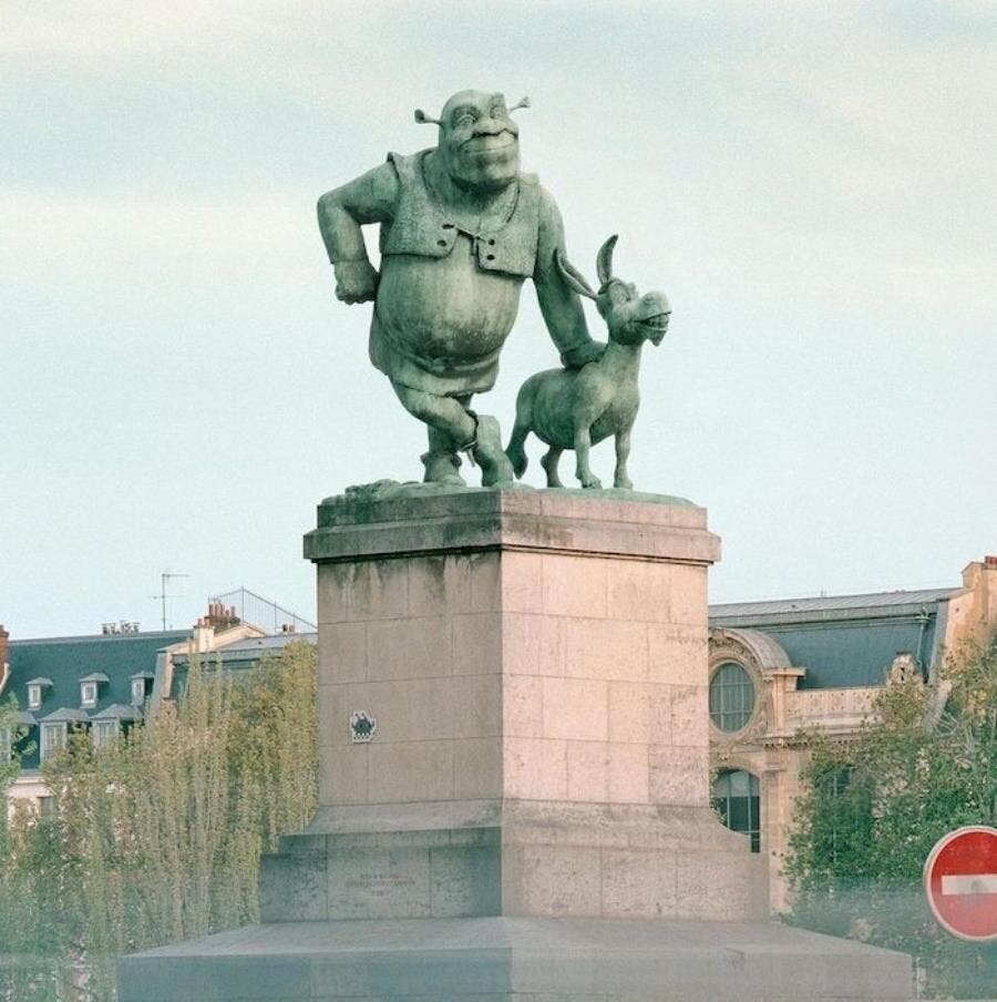 shrek, statue, paris, remplacée, Benoit Lapray, personnage