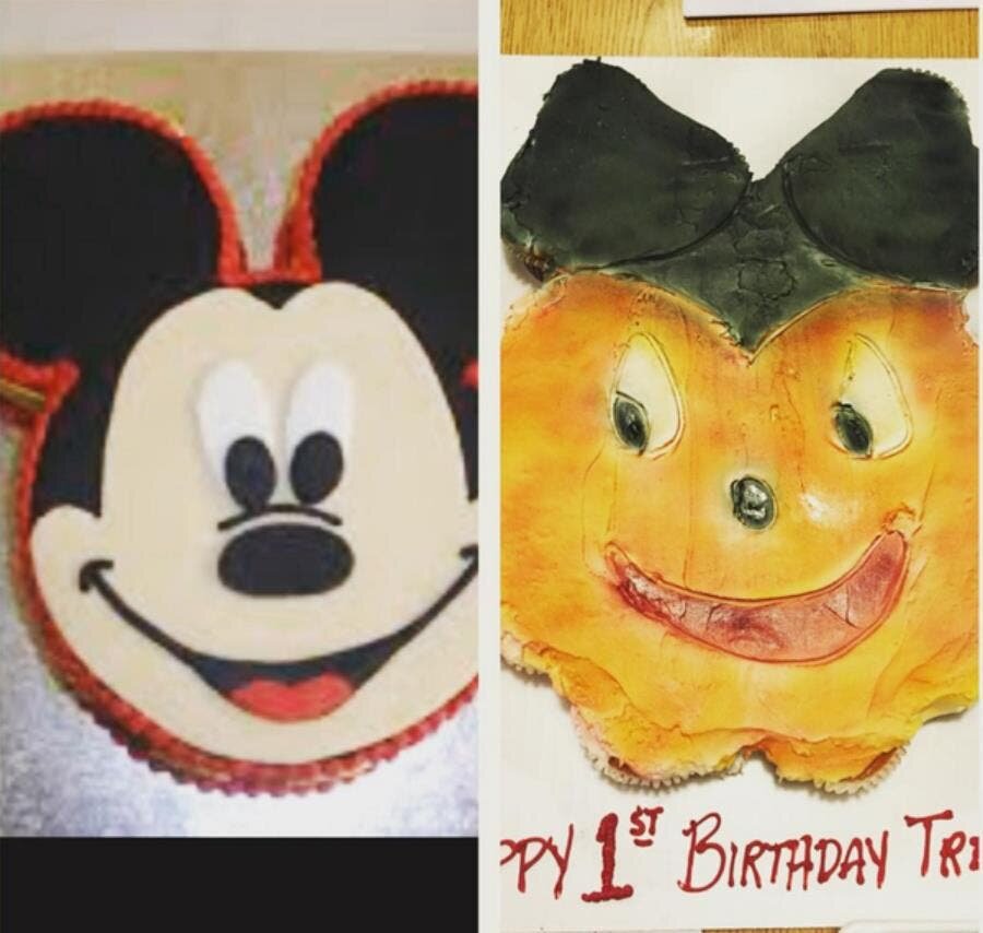 mickey, gâteau, insolite, humour, raté