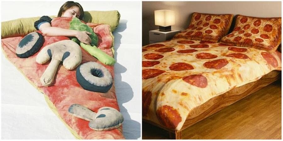 lit, pizza, Italie, insolite, dormir, confortable