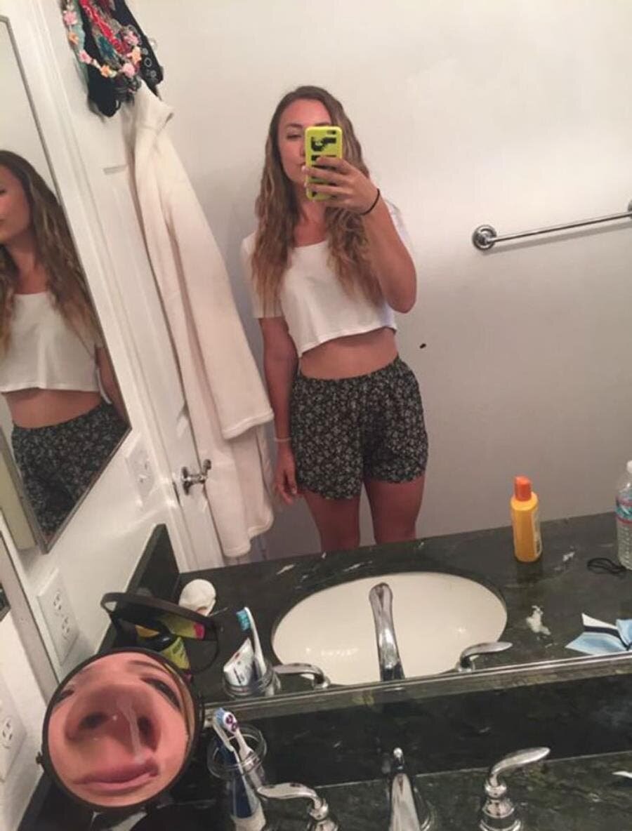 miroir, selfie, insolite, humour, dÃ©formation