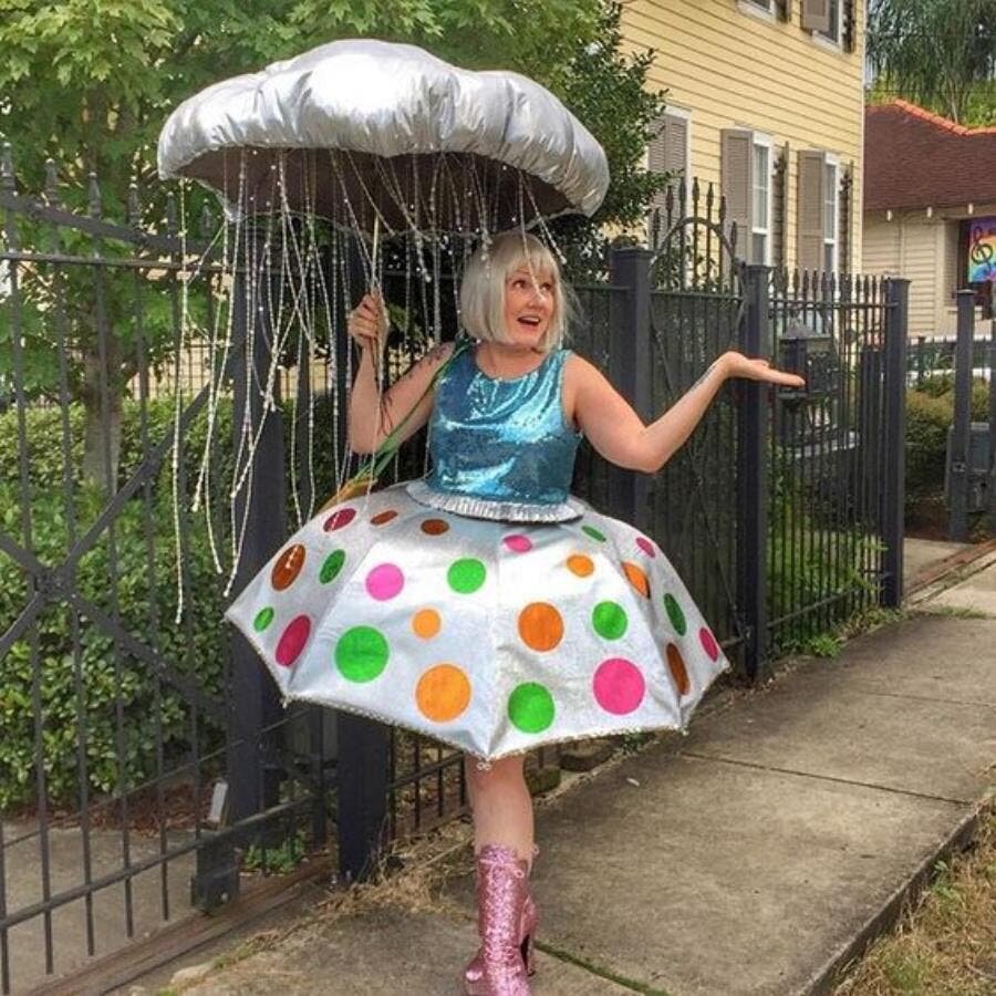 parapluie, robe, jupe, femme, rpotégée