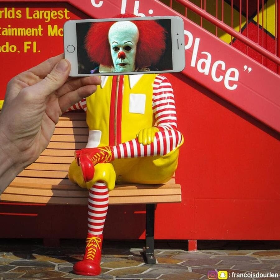 Ronald McDonald ça banc iphone