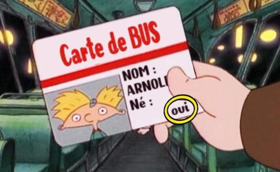 arnold, dessin animé, carte, bus