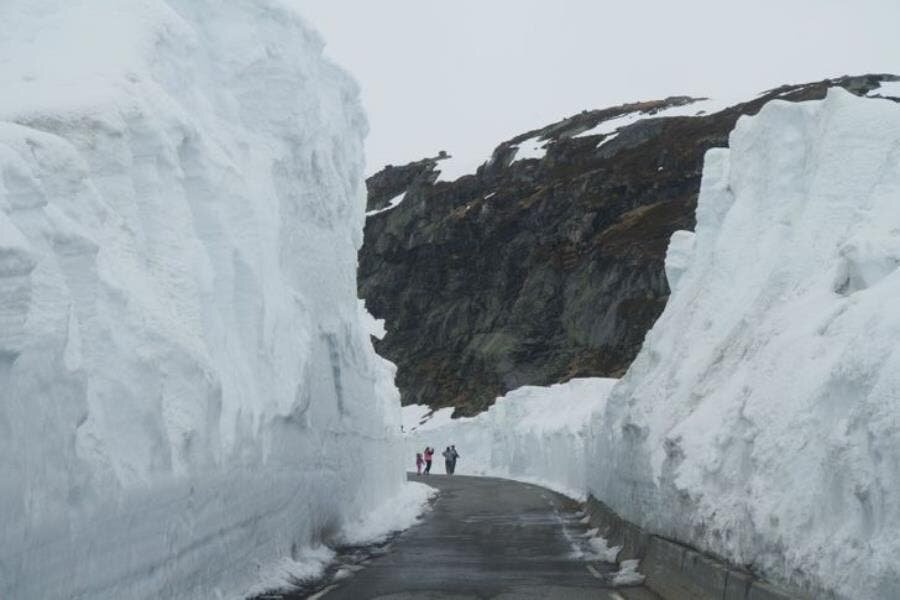 murs, neige, colonne, tunnels, déneigeuses 