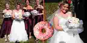 Pour son mariage, elle opte pour un bouquet de donuts