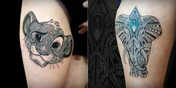 Tatouage Coen Mitchell Simba Elephant